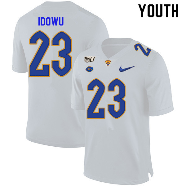 2019 Youth #23 Oluwaseun Idowu Pitt Panthers College Football Jerseys Sale-White